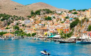 Gialos Harbour. Symi, Dodecanese Islands. Greece, Europe